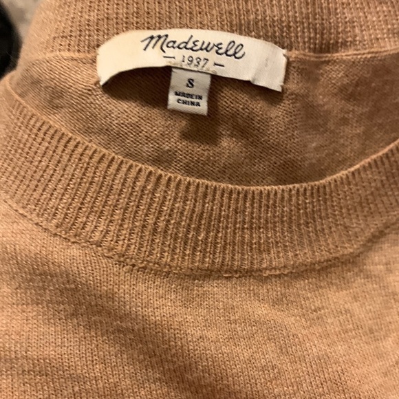 Madewell Studio sweater in zebra size S animal tan camel cotton boxy oversized - Picture 7 of 10
